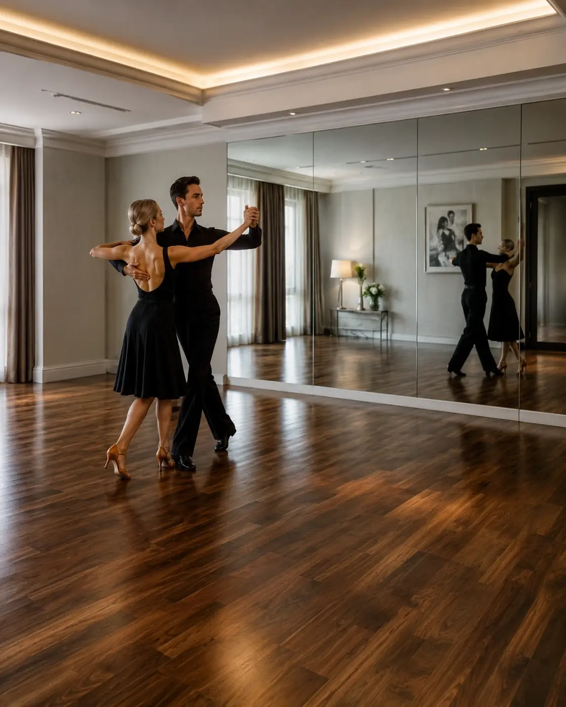 Paar bei einer individuell aufgebauten Choreografie